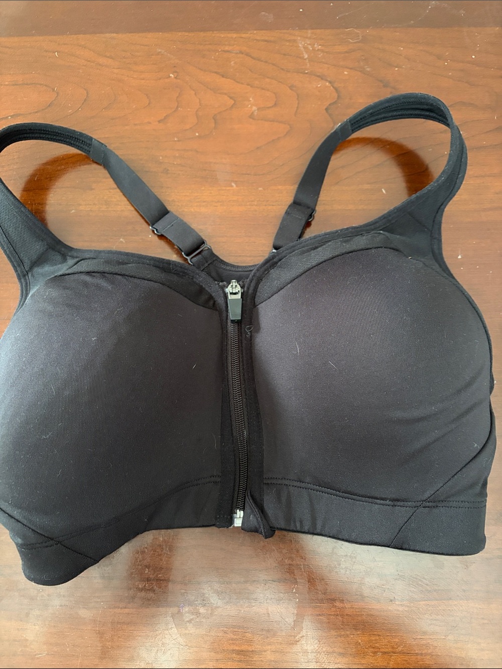 Champion Front-Zip Black Support Bra - Women Intimates & Sleepwear
